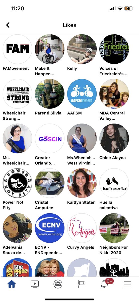 14/ Jeff never shares things about his proclivities on his wall. Just - about god. The occasional family message.If I look at his follows, it’s thousands of disabled people.1994 page likes. Ms Wheelchair. Diagnostic pages. He’s a very busy man.