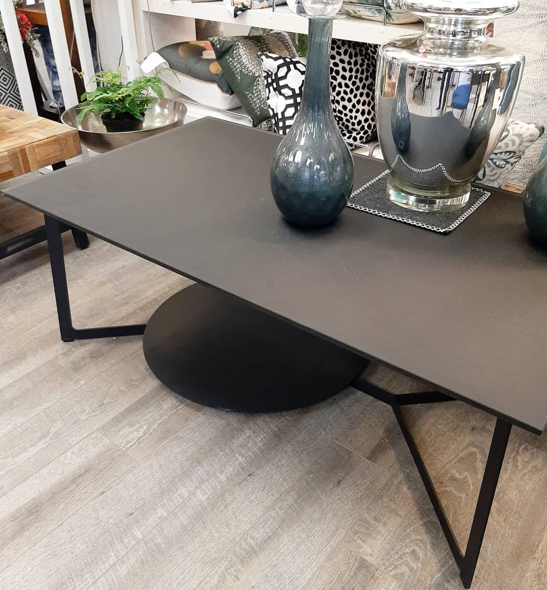 Our closeout sale continues.
A couple of our remaining coffee tables.
1. Recycled teakwood 36Lx22Wx!6H
Regular: $399 Sale: $239.40
2.  Black metal base and black matt glass top. 48Lx28Wx17H
Regular: $625 Sale:$375
Only one of each remaining.
#henrysinteriorsyeg #shop124street