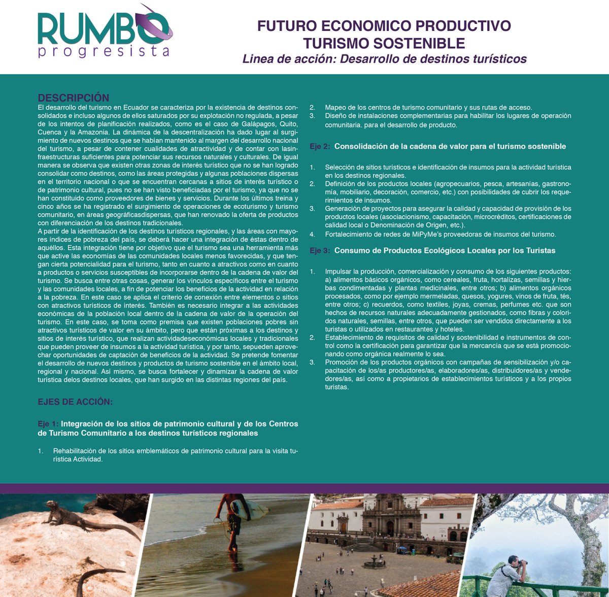 RumboP2020's tweet photo. @RumboProgre2020 continúa aportando al #WikiPlan de acuerdo a nuestra Visión y Misión #FuturoEconomico #DestinosTuristicos @ecuarauz @rabascallcarlos @UNESECUADOR https://t.co/eNKJquvEyn