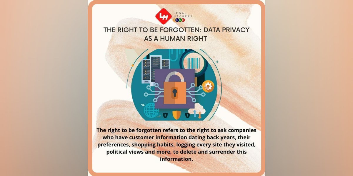 PuneLegalHacker's tweet photo. There is an ongoing debate on this. One side believes that the right to be forgotten protects those who want privacy and not make their information public.Whereas, the other side argues that this would amount to censorship and could lead to rewriting of history.
#punelegalhackers https://t.co/rlv4YxInRi