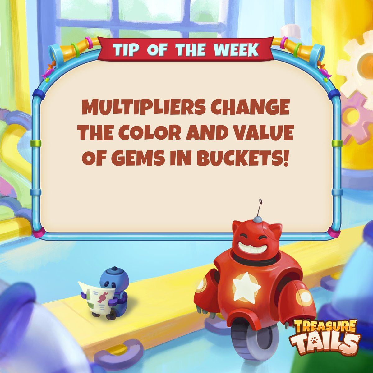 Here a hot tip from the Fun Factory! Come play and get big winnings with gems! Come play!

💎link.playtreasuretails.com/0WCz/a8874c97

#playtreasuretails #treasuretails #tipoftheweek #bouncy #mobilegame