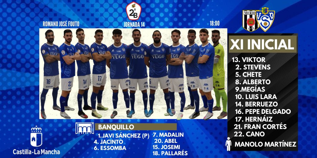 ᴀʟɪɴᴇᴀᴄɪᴏɴ ᴄᴏɴꜰɪʀᴍᴀᴅᴀ | Ya tenemos el ONCE INICIAL para el partido ante el <a href="/Merida_AD/">A.D. Mérida</a> 

#MéridaSocuéllamos
#SomosUnoSomosTodos