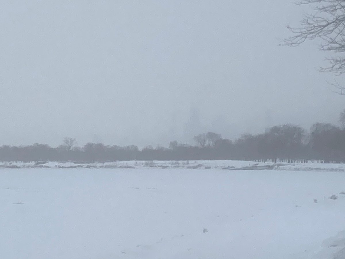 Having cut across foster Beach, I’ve now skied a little over a mile, with about 17 more to go. It’s nine Fahrenheit and I am pleasantly roasty-toasty. (Warm, not high.) looking towards Montrose Beach, I can barely make out the outline of the Hancock tower.