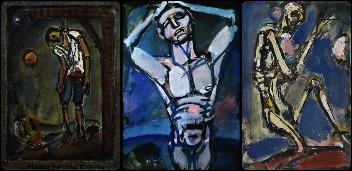 1/2 ... Georges #Rouault, peintre graveur et verrier, s'éteint #CeJourLà 13 février 1958 à 86 ans. Proche des peintres fauvistes, c'est surtout dans le mouvement expressionniste que sa peinture va trouver toute sa puissance ....  #fauvism #expressionnism #painter