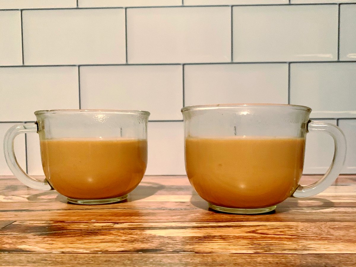 Warm and cozy, exactly what a Saturday morning is calling for.
The Tea of the Week: 

Red Bush Latte
Red Rooibos tea steeped
Plain Oatmilk (about a cup - warmed)
3 whole cloves (added to Oat Milk when warming)
2 cinnamon sticks  (added to Oat Milk when warming)