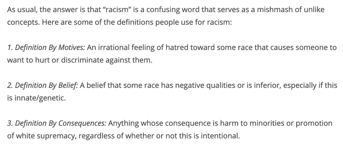 But if you go and read the actual article, SSC is citing Murray not to agree with him but in order to parse the various ways that one might object to Murray's beliefs *as racist*.