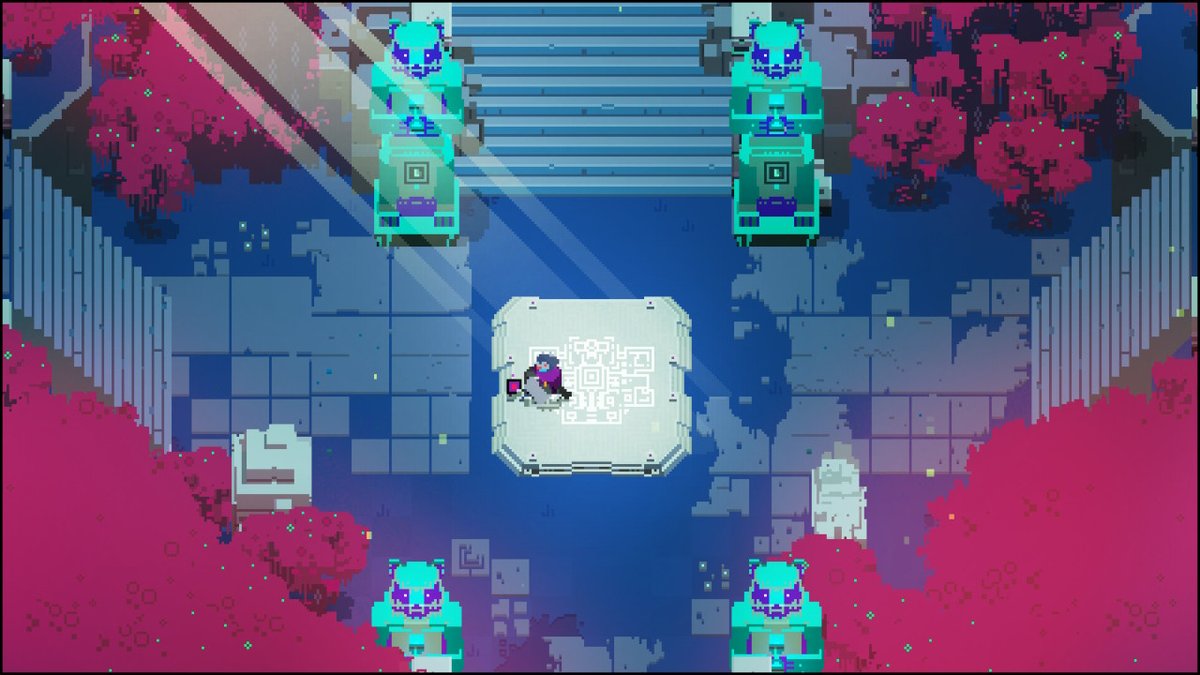 RememberTuvix's tweet photo. Such great attenion to scale in design, this entire game puts beauty first. #hyperlightdrifter #NintendoSwitch https://t.co/8gw912gIUR