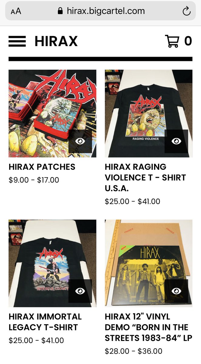 HIRAX 1980s legendary thrash metal band.  hirax.bigcartel.com