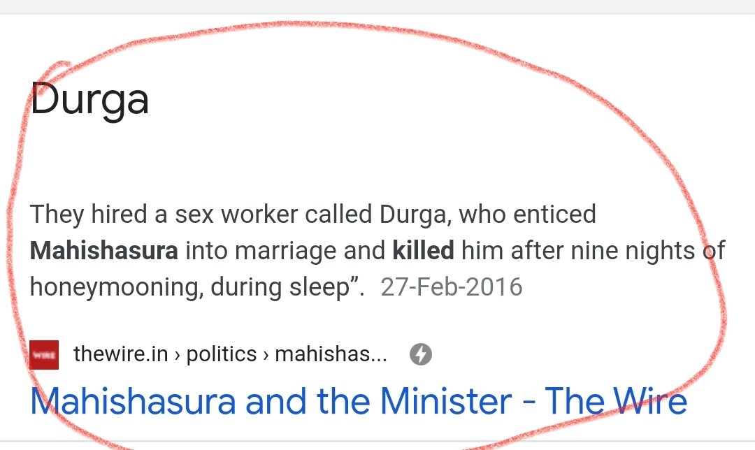 Siddharth0189's tweet image. When you Google "who killed mahishasur?* You will get this shit. 
@PMOIndia @HMOIndia @PrakashJavdekar @Google @GoogleIndia 
Now the time to take action on such "Asur" who are defaming Hindu goddess and belief. Pls sir do the needful 🙏🙏🙏🙏😭