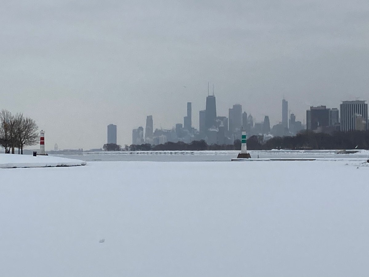 View from Montrose harbor. The skyline is getting more distinct. Rather than head west to the lakefront trail, I’m going to take the gravel road that runs along the shore to the Waveland clock tower.