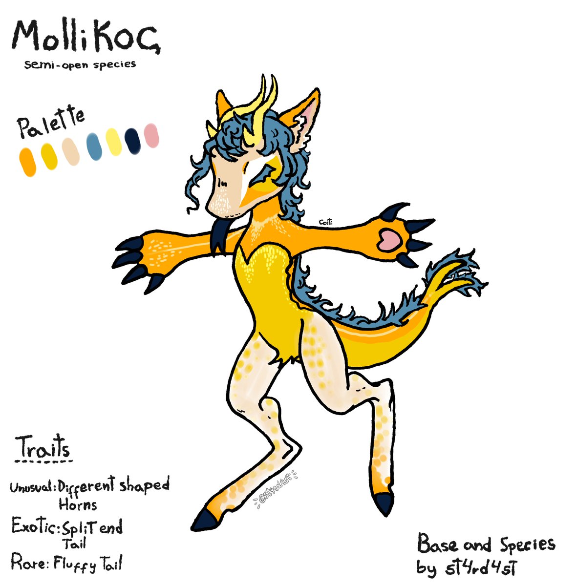 CoitiCoiti's tweet photo. Hice este bichito para una especie semi abierta en Toyhouse (mollikos) y aun no se que nombre ponerle :0
Dice mi hermano que tiene cara de Joaquín
#oc #originalcharacter #digitalart #artedigital #art #arte #artistsontwitter #artist #artista #artwork #semiopen #species #draw https://t.co/Xng3AJHEqk