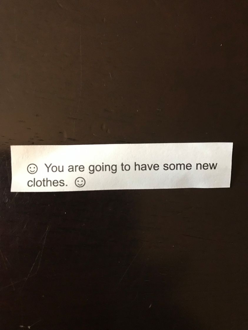 BandwidthBook's tweet image. So this was the message in my #fortunecookie last night. Unclear how I should interpret it. A signal from afar for a sartorial change, or the product of a fortune cookie writer with no more poetry? Deep waters.