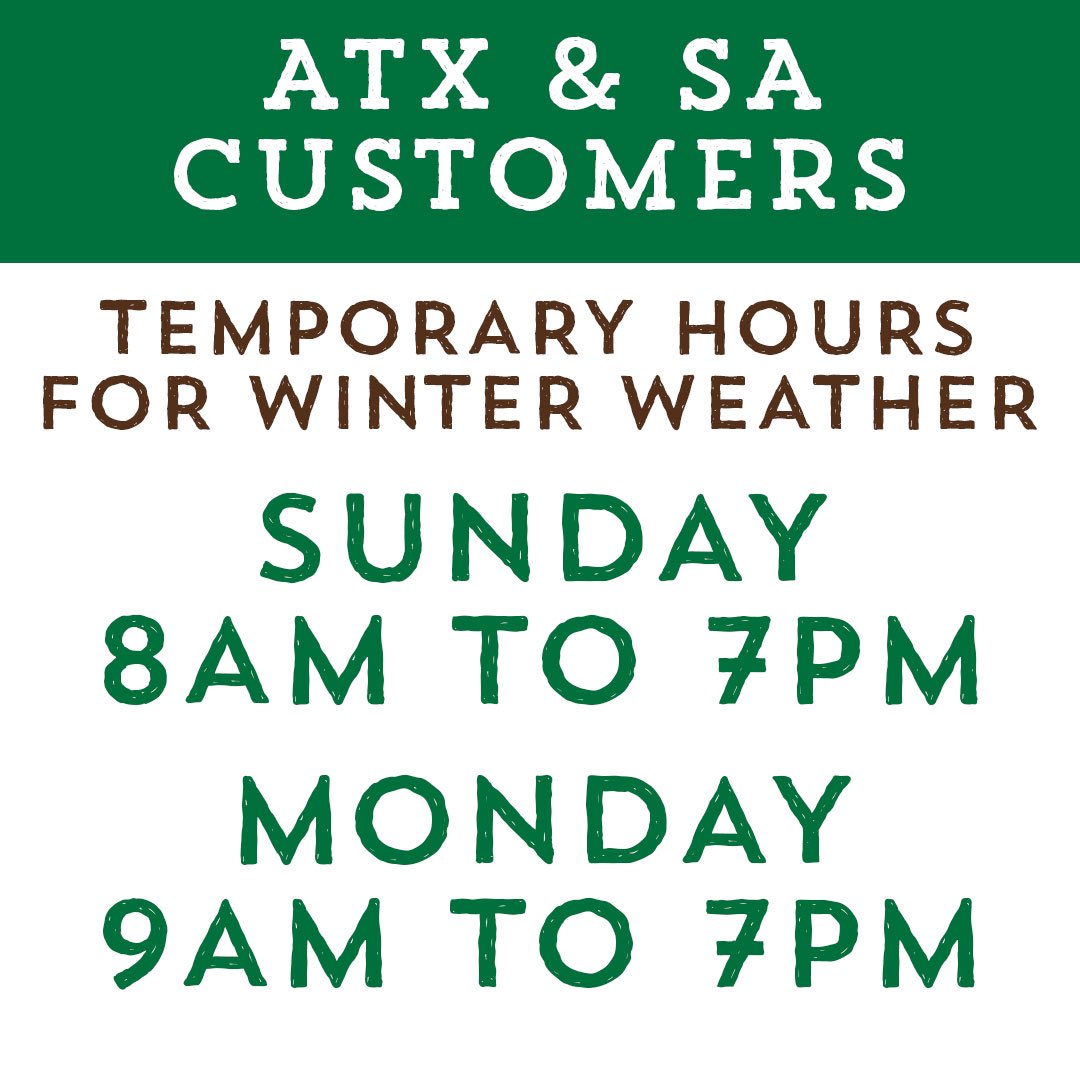 As we monitor the winter weather, we’re adjusting store hours to make sure our Partners and Customers safely get to their homes. We plan to close early on Sunday and Monday and will reopen as soon as it is safe to do so. Stay safe!