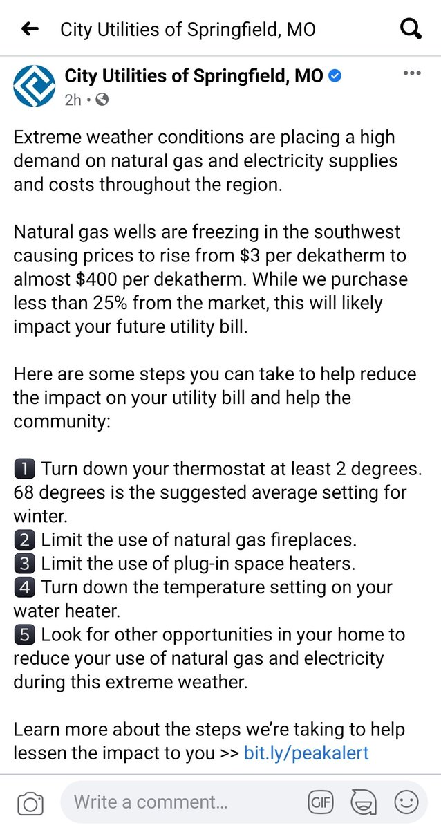 The RTOs do a pretty good job and telling their member utilities, hey, we're at risk. But it's up to the utilities to then tell the customers to do something. And often, the information provided is...complicated or vague. Here's from  @cityutilities in SPP