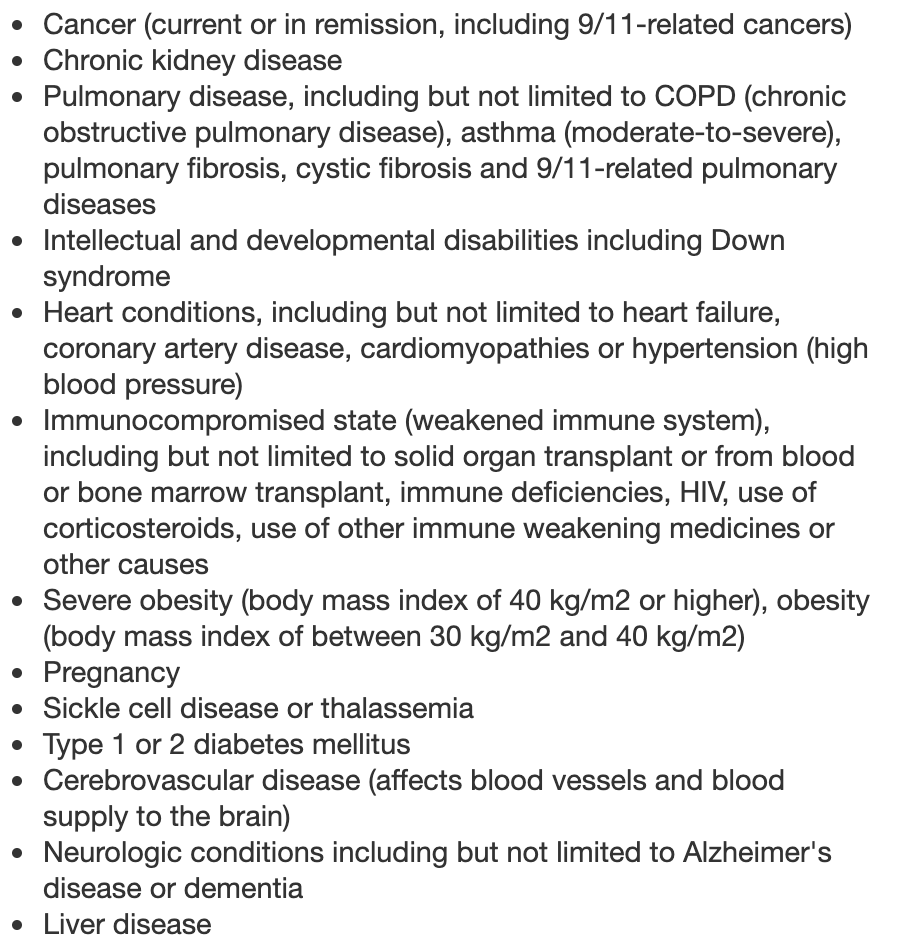 Here is the current list of qualifying underlying conditions. (For now you still have to be aged 16+). It is possible other conditions will be added over time, you can check here for updates:  https://www1.nyc.gov/site/doh/covid/covid-19-vaccine-eligibility.page 8/