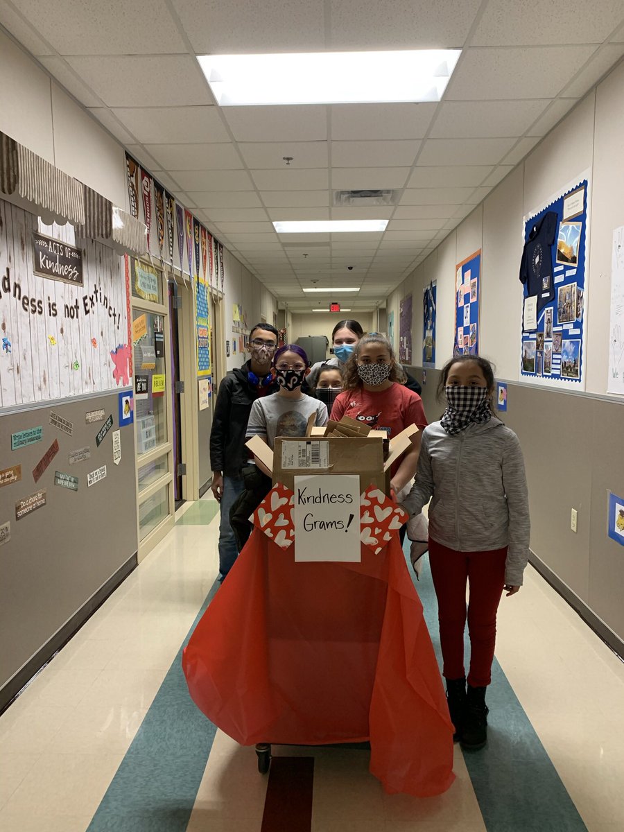 aliciarrowland's tweet photo. Hats off to @LewisvilleES Kindness Ambassadors! They greeted students, wrote kind notes, decorated rocks for the school’s garden, passed kindness grams out, collected donations for Operation Kindness Animal Shelter & caught Ponies being kind! #LISDBeKind #PonyStrong @lauraknorton https://t.co/9RzIDDcVeF