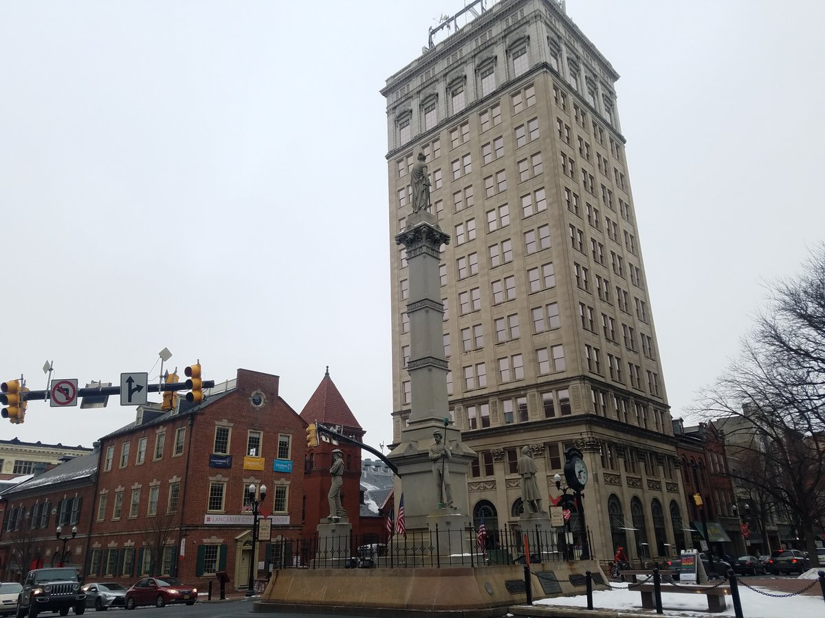 On one corner is the Central Market, which is the oldest, continuously running public farmers’ market in the country. It shares the corner with the W. W. Griest Building, which was built in 1925. They are wildly different styles, heights, and massing, but they work together.