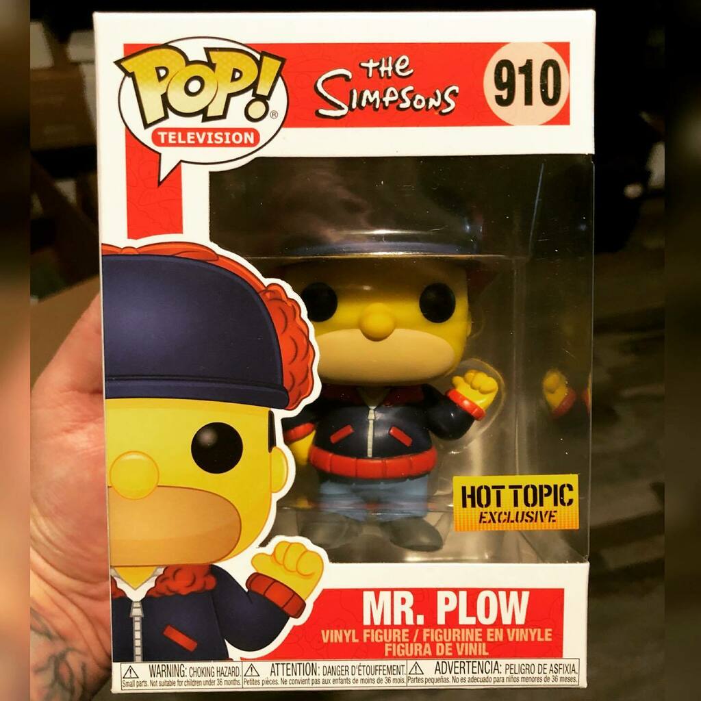 KeaganGrimm's tweet photo. “I'm Mr. Plow and I'm here to say, I'm the plowingest guy in the USA. I got a big plow and I move a lot of things, just like your cow if you have one.” #simpsonsfunko #funkopop #thesimpsons https://t.co/Ir6SSeX7iN https://t.co/2MRqEr9uJu
