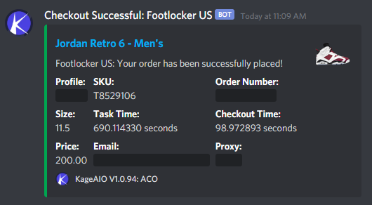 zenshreee's tweet photo. Jordan 6 Carmine - 79 Checkouts

Bot: @HayhaBots @balkobot @KageAIO 

Proxies: @OculusProxies @lavishproxies 

Group: @notify @Calicos_IO 

FNF: @PbsFnF @SodanoFnF 

Thanks @notify for the @HayhaBots Key! https://t.co/8JyaHw0hXf