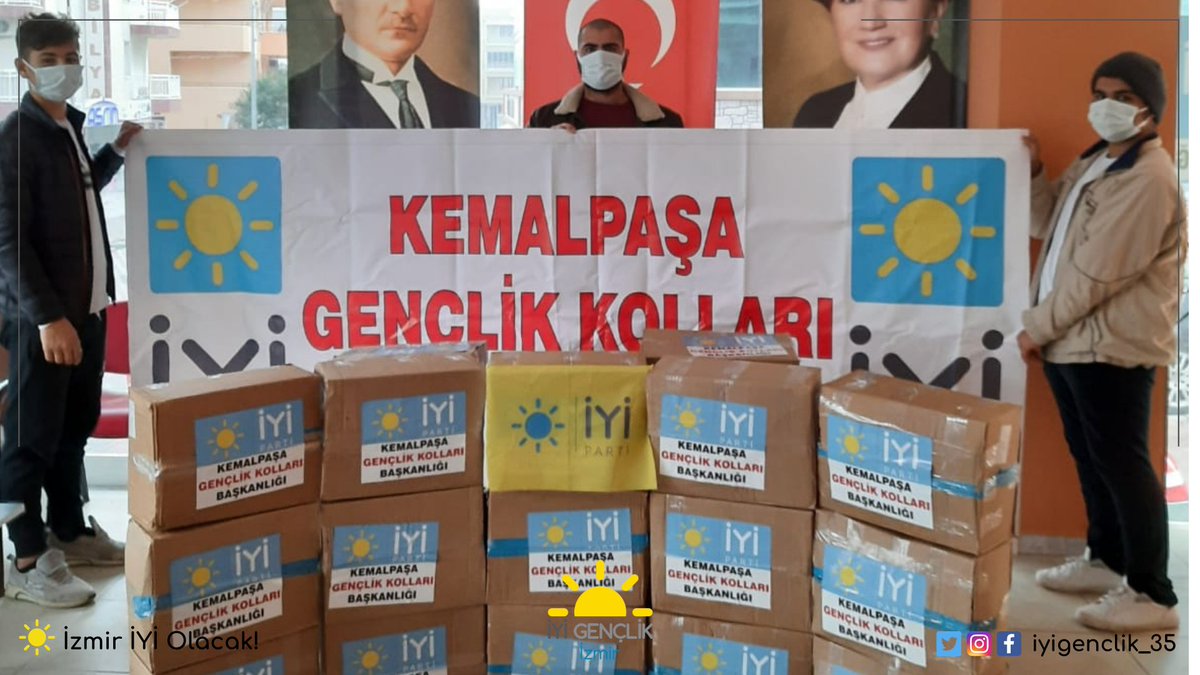 Kemalpşa İlçe Gençlik Kolları Başkanlığımız, İlçemizde bulunan İYİ Partili hayırseverlerimizden topladıkları yardımları Kemalpaşa'da Muhtarlar aracılığıyla mahallelerde bulunan ihtiyaç sahiplerine iletilmesini sağlamıştır.