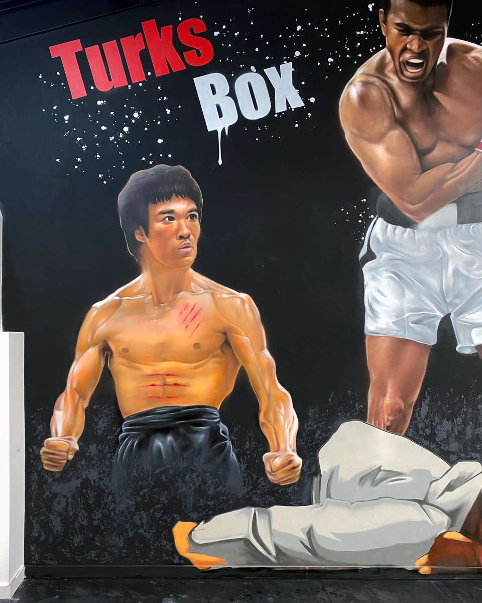Private gym mural featuring  <a href="/brucelee/">Bruce Lee</a> <a href="/MuhammadAli/">Muhammad Ali</a> and <a href="/KatieTaylor/">Katie Taylor</a> check out instagram <a href="/woskerski/">woskerski</a>  for more