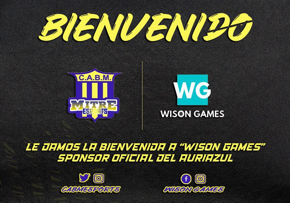 Mitre eSports (@cabmesports) on Twitter photo Le queremos dar la bienvenida a <a href="/wison_games/">Wison Games</a> que va a ser nuestro sponsor oficial a partir de hoy.
¡Venta de juegos, ps plus, pavos, diamantes, y muchísimas cosas más!
Recuerden mencionarle que vienen de parte nuestra (CABM), ya que nos ayudan muchísimo a nosotros y a ellos. Le queremos dar la bienvenida a <a href="/wison_games/">Wison Games</a> que va a ser nuestro sponsor oficial a partir de hoy.
¡Venta de juegos, ps plus, pavos, diamantes, y muchísimas cosas más!
Recuerden mencionarle que vienen de parte nuestra (CABM), ya que nos ayudan muchísimo a nosotros y a ellos.