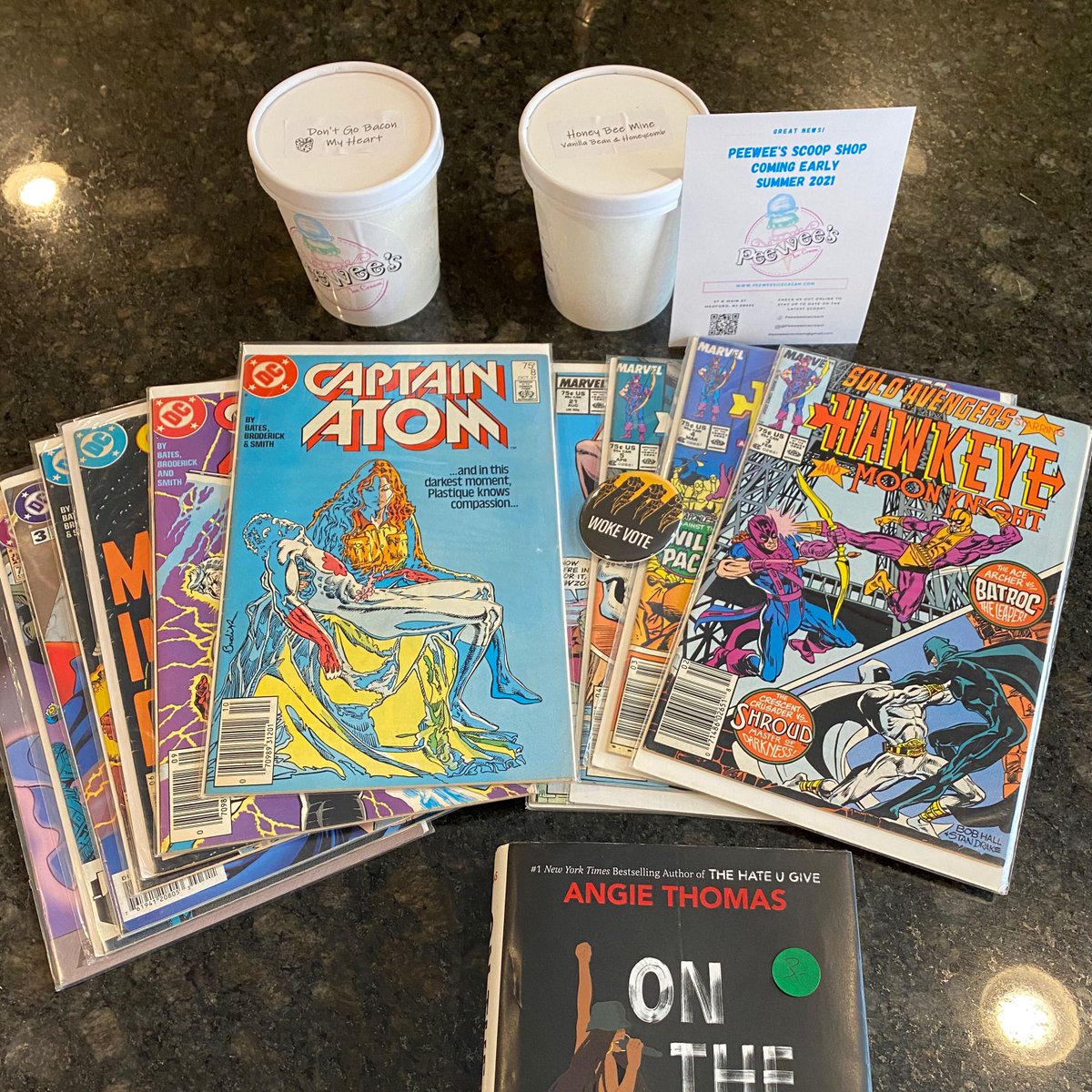 DavidZipin's tweet photo. Family trip to the awesome @AbandonedLuncheonette. Comics for the kids and some @PeeWeesIceCream for a special #ValentinesDay treat. Check out those flavors! We are so fortunate to have this little gem in #Moorestown. 

#councilpersonZipin #abandonedluncheonette #peeweespints https://t.co/7w7sOyckNH