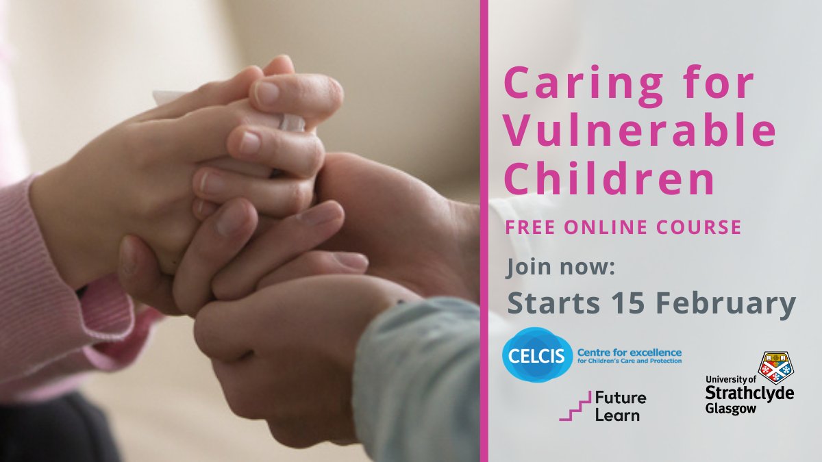 CELCIStweets's tweet image. 📢📢Spread the word! Our award winning free online course, Caring for Vulnerable Children begins on Monday. Learn about attachment, development, communication, love and much more. Sign up now to study at your own pace: ow.ly/AaOD50AyJNh