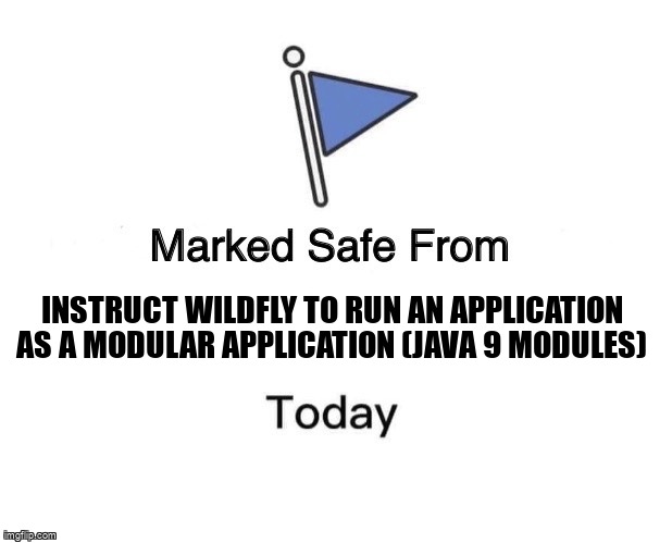 overflow_meme's tweet image. Instruct Wildfly to run an application as a modular application (Java 9 modules) stackoverflow.com/questions/6617… #javamodule #javaplatformmodulesystem #wildfly #java9