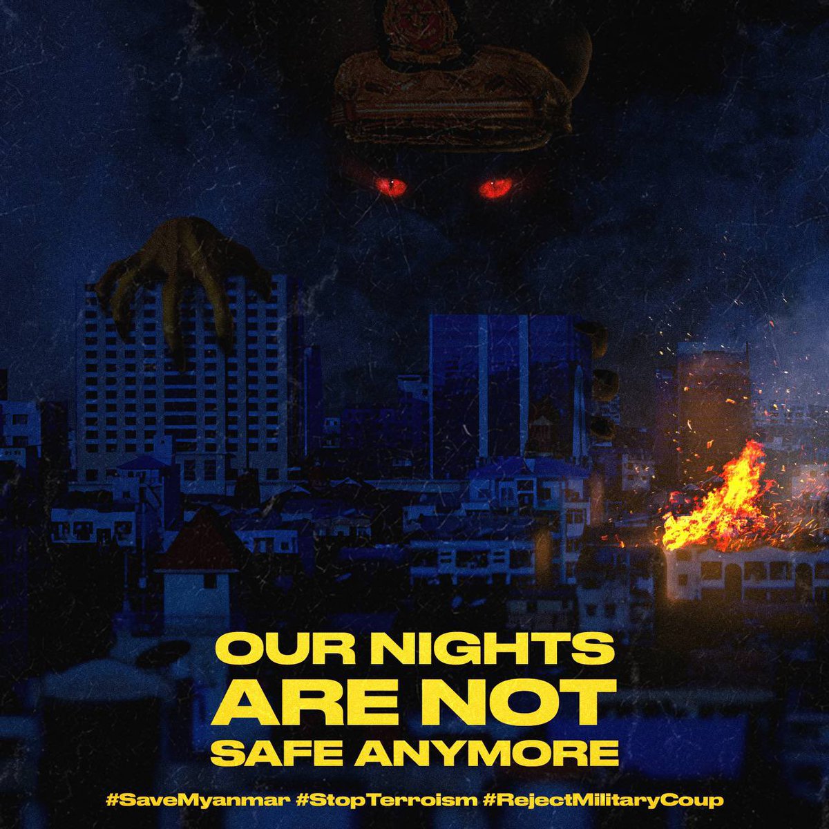 Our Nights Are not safe anymore.

#WhatsHappeningInMyanmar #WhatIsHappeningInMyanmar
