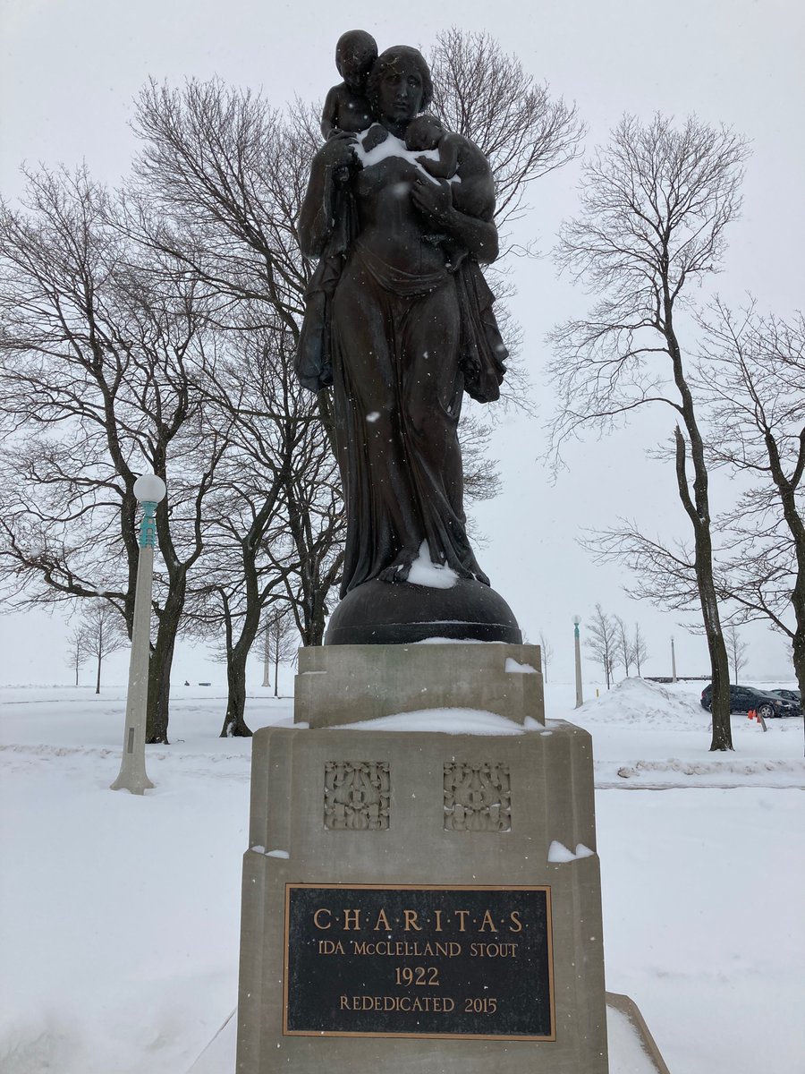 This monument stood in front of the theater on the lake building back when it was a tuberculosis sanitarium. They reinstalled it in 2015 when the building was rehabbed to add a fancy restaurant. This is at Fullerton.