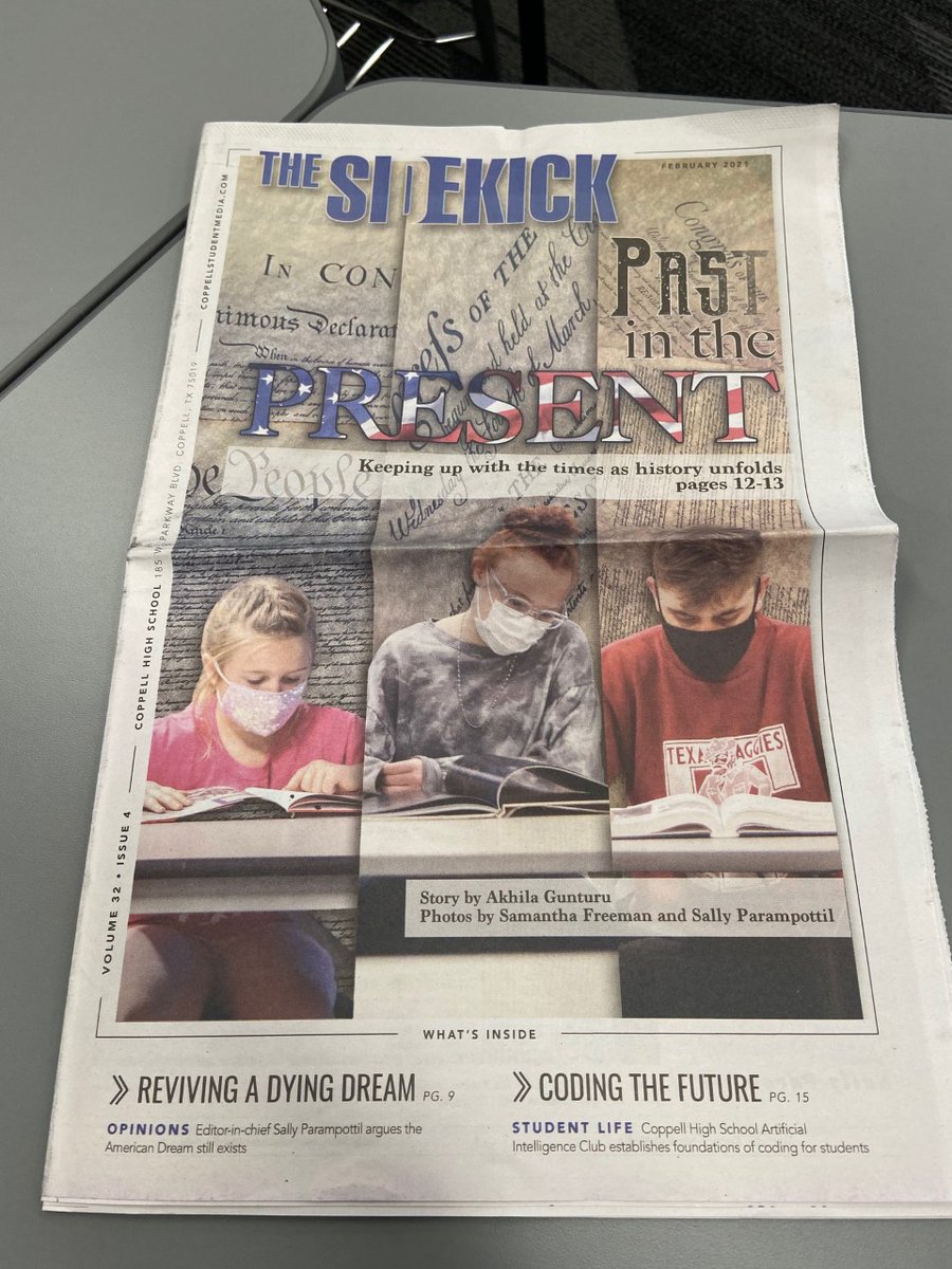 bcwrolltide's tweet photo. Sneak peak at the first @CHSCampusNews issue of 2021, which can be picked up next week on @CoppellHigh campus racks when students and staff return. It's a great paper. Grab your copy and support local journalism. Some of my favorite stories (thread): #LocalEyeLocalNews https://t.co/207u4dVYBi