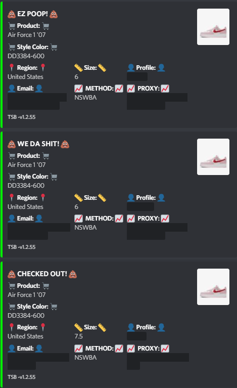 i_amCheese's tweet photo. First cook with TSB, already sold both 6s. Really good profit here! Thanks to @FlurryGen and @EnjoyDaAccounts for the accounts! https://t.co/bwYqvVQ5H1