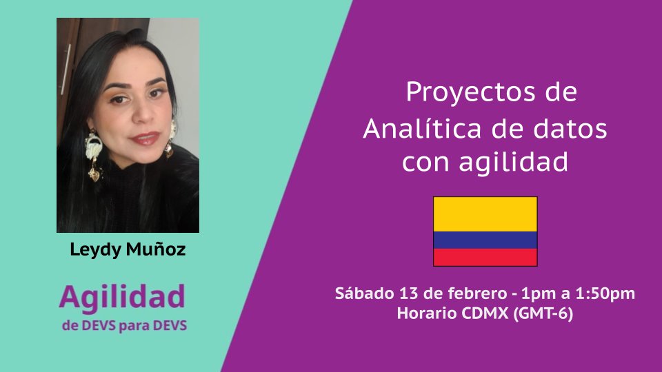 vanessa_amaya's tweet photo. En un minuto arrancamos pero ya estamos en vivo para escuchar a Leydy Muñoz hablar de Proyectos de Analítica de datos con agilidad! Nos vemos en el canal de Youtube de Agile Women https://t.co/hkpXyXvZfJ https://t.co/Fh1I918kO2