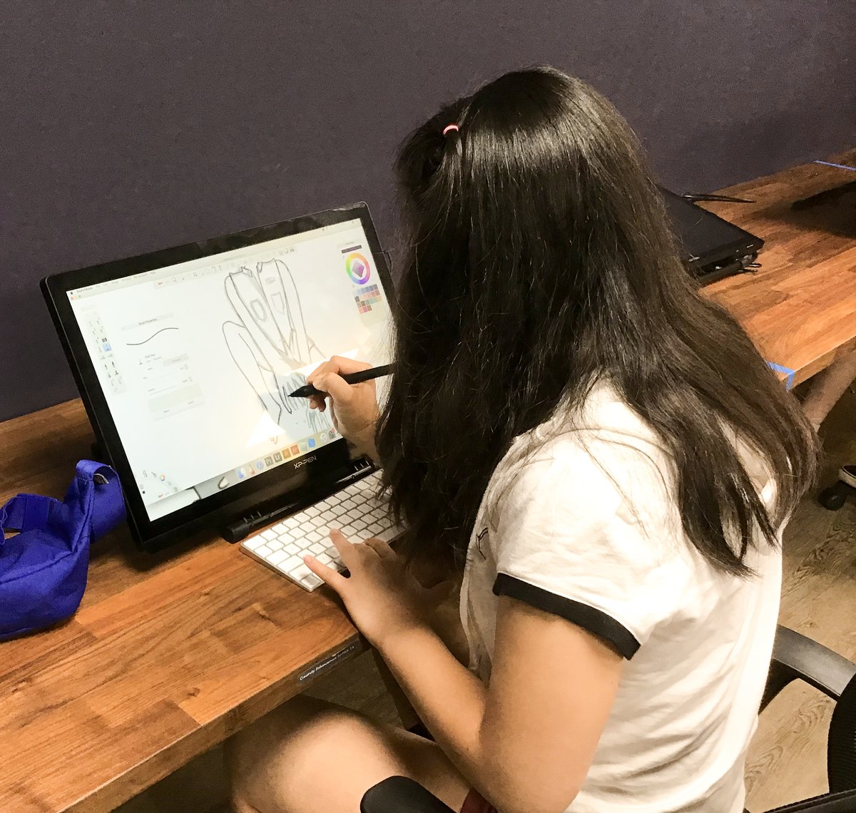 We have state-of-the-art technology in all of our digital labs. Students use XP-Pen screens while they get to create artwork using Adobe Photoshop, Illustrator, and Animate.