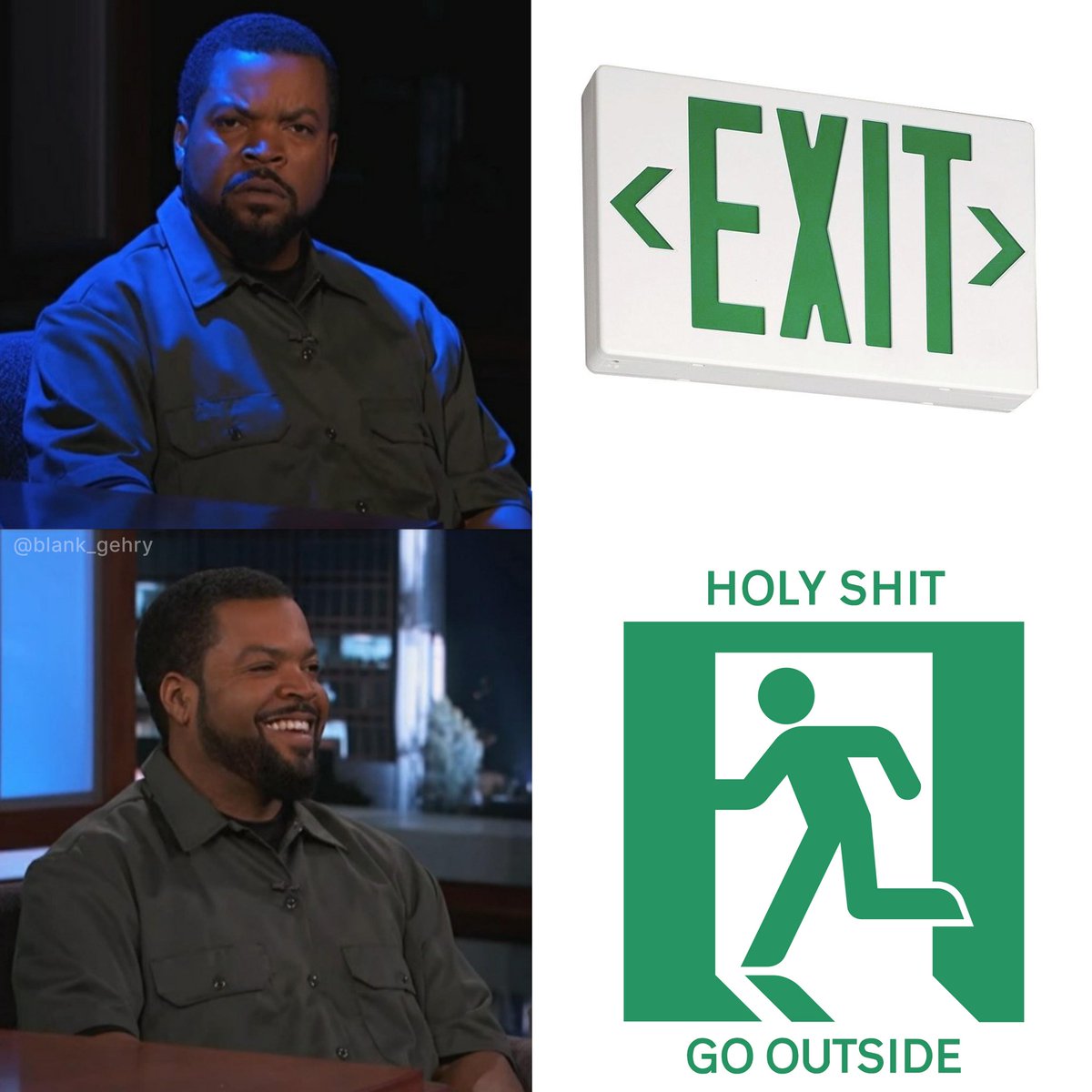 blank_gehry's tweet image. Petition to make this the standard Exit sign @nfpa #internationalbuildingcode