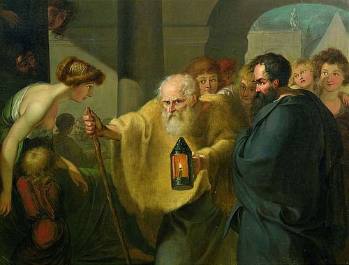 Diogenes:- Shitposting Legend.- Follows all of Philosophy Twitter mainly to dunk on them.- Blocked by all of Socrates' students.- Likes all posts that make fun of Athens elitists. - Pinned tweet says "Looking for an honest account" With emoji of a lantern.