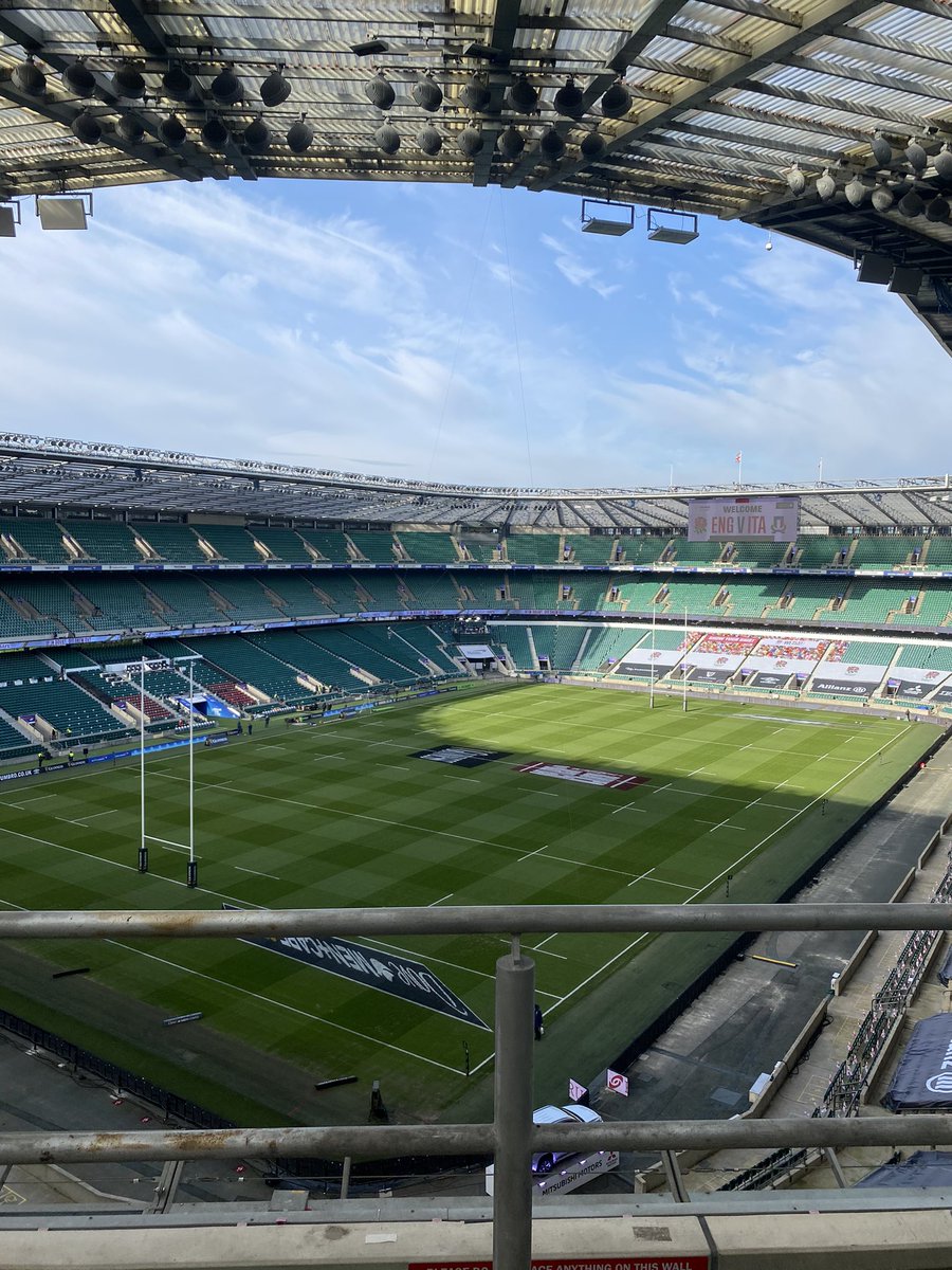 This morning view, from the third tier on the South Stand, whilst I visited the comms equipment in the stadium.