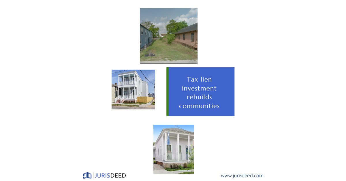 JurisDeed's tweet photo. Investing in matured tax liens or tax deed properties brings much-needed 
revenue to local governments, reduces blight and increases neighborhood property values. https://t.co/41Sg16DvJz #jurisdeed #stephenmorel #taxlien #taxdeed #taxtitle https://t.co/bZULQOhfzQ