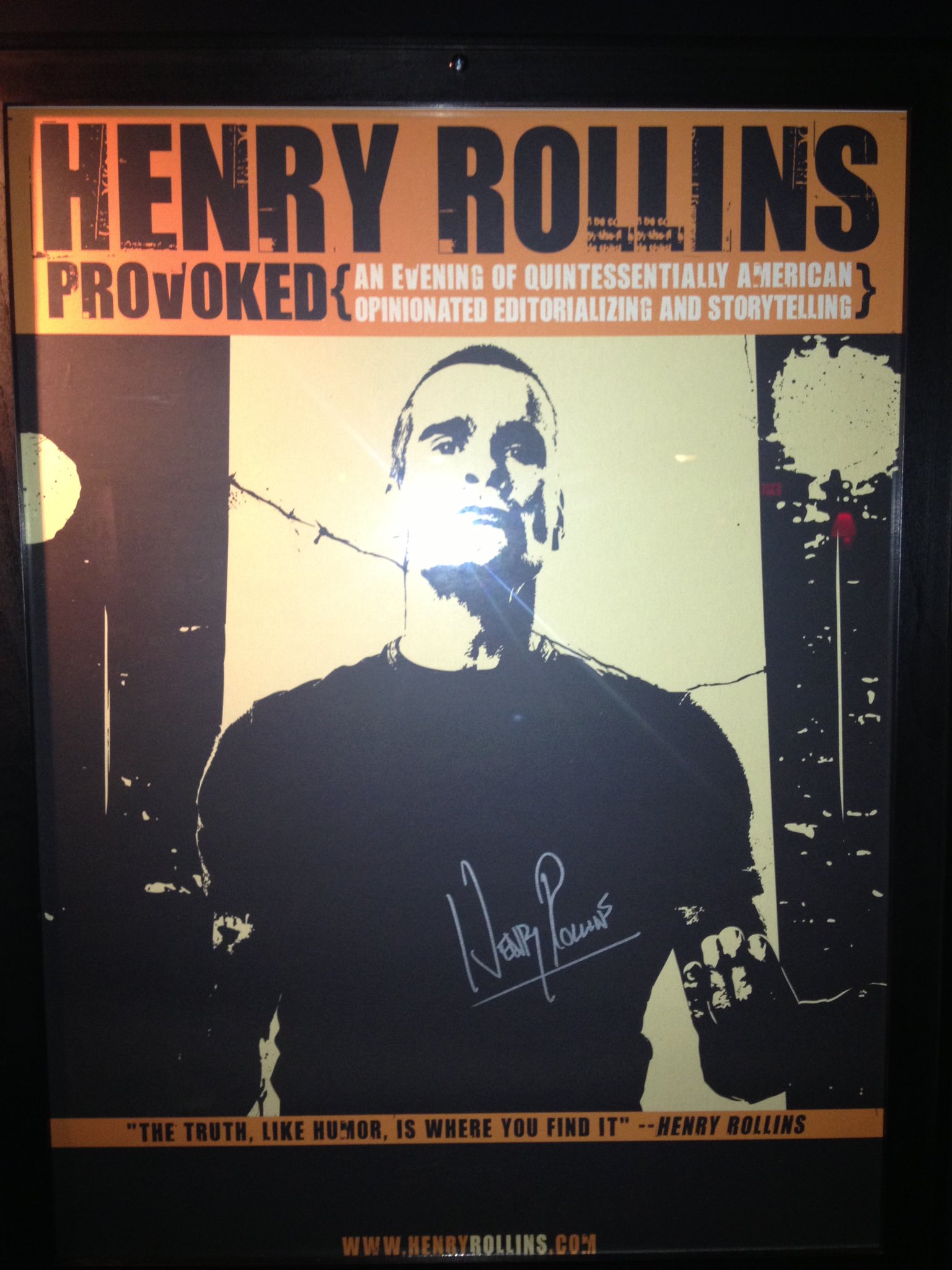 Happy Birthday Henry Rollins! This signed frame poster from his last Fresno show hangs proudly in our bar. 