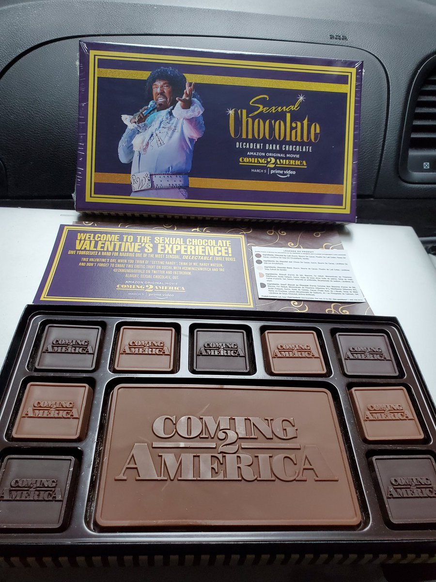 LilyRohn's tweet photo. Thank you to the @zamundaroyals and @gofooji for bestowing such exotic chocolates upon me. 🤣🥰😉😋
#ComingtoAmerica2 #SexualChocolate #Zamunda #GettingRandy https://t.co/NRMIGucw4p