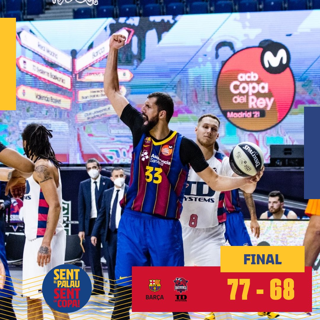 Final del partit! Disputarem la final de la #CopaACB després de superar el Baskonia en un partit en què hem estat superiors. 

🏀 77-68
👉 La final, contra el Madrid!
🔵🔴 #ForçaBarça!