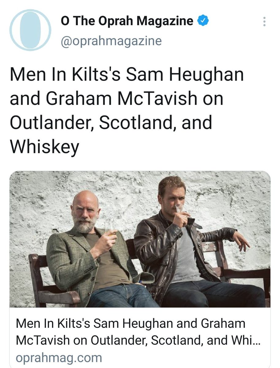 Adding more articles: Three if by space, The Oprah Magazinr, Collider #SamHeughan  #GrahamMcTavish  #MenInKilts