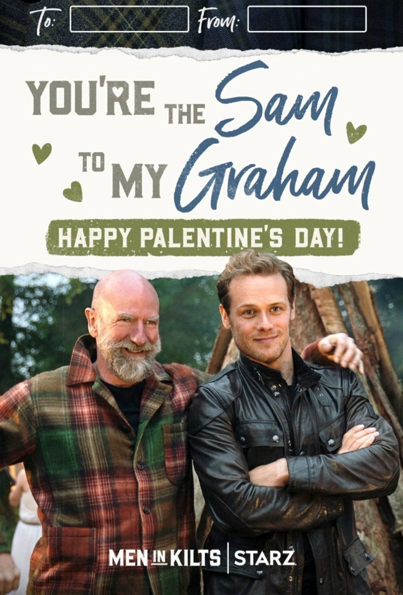 And what better way to end this thread than with some more amazing Valentines day card with our fav  #MenInKilts ! Say "You're the Sam to my Graham" and cue the collective awwwwwww!!  #SamHeughan  #GrahamMcTavish  https://twitter.com/Elara38/status/1360357685133258752?s=19