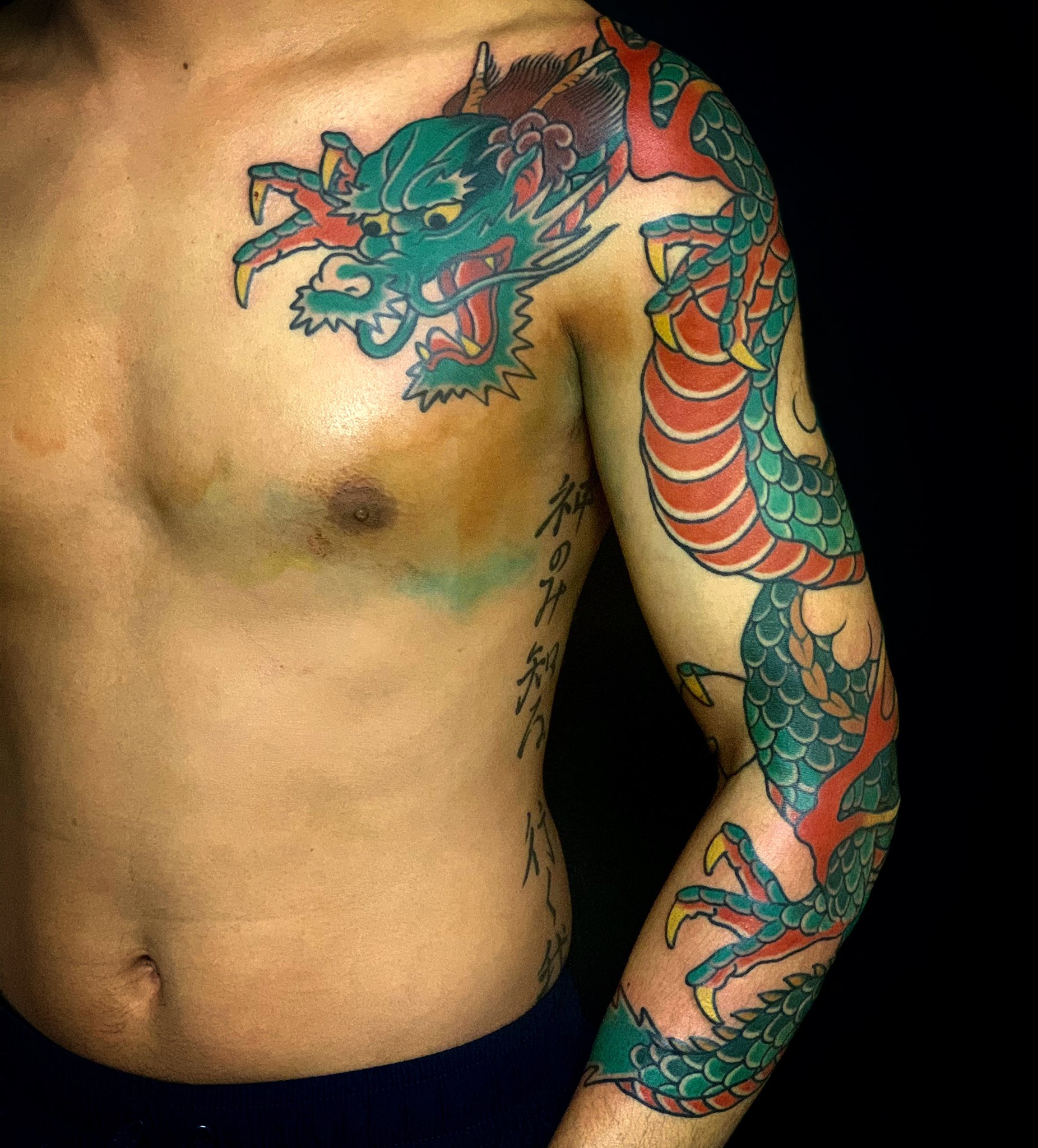 Japanese Green Dragon Tattoos