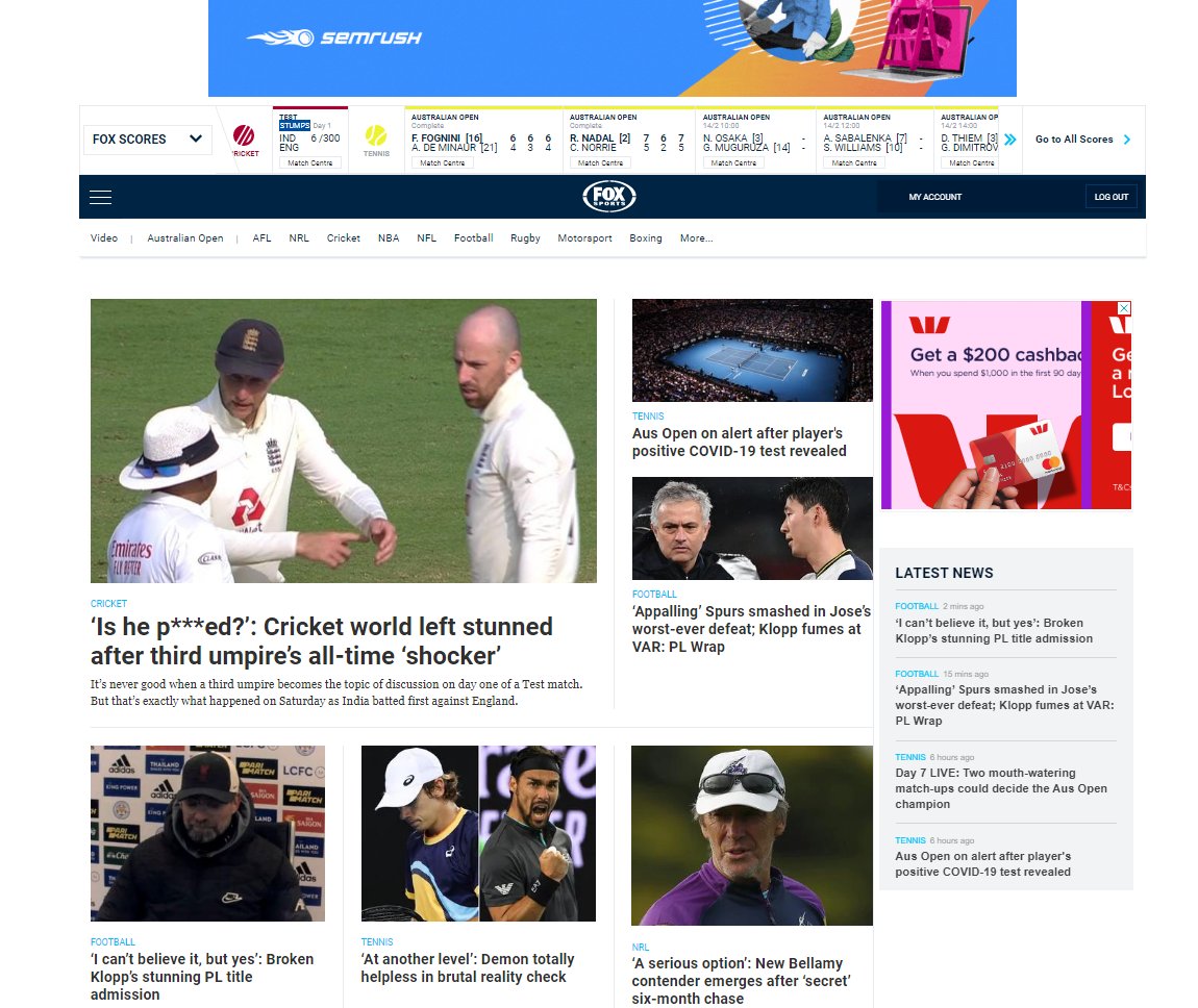 And... a Barty adjacent piece saves  @FOXSportsAUS from being a totally  #BallsOnly Sunday sports splash 1/7  #WomenInSport  Two mouth-watering match-ups could decide the Aus Open champion  https://www.foxsports.com.au/tennis/australian-open-2021-tennis-day-7-live-live-scores-updates-order-of-play-schedule-results-serena-williams-naomi-osaka-dominic-thiem-latest-news/news-story/be454c4f97b53589fa781b2cd9f759aa