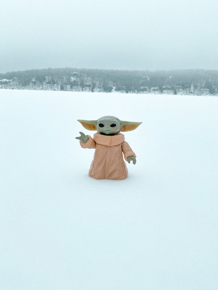 Haley Robb on X: Baby Yoda's first frozen lake day