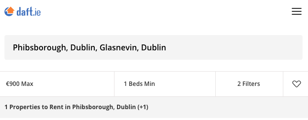 Affordable housing is pitifully scarce across Dublin, particularly for low income renters and those relying on HAP. Daft's only listing within DCC's regular HAP rate of €900 for a couple in Phibsboro & Glasnevin this evening is for totally unsuitable student accommodation.