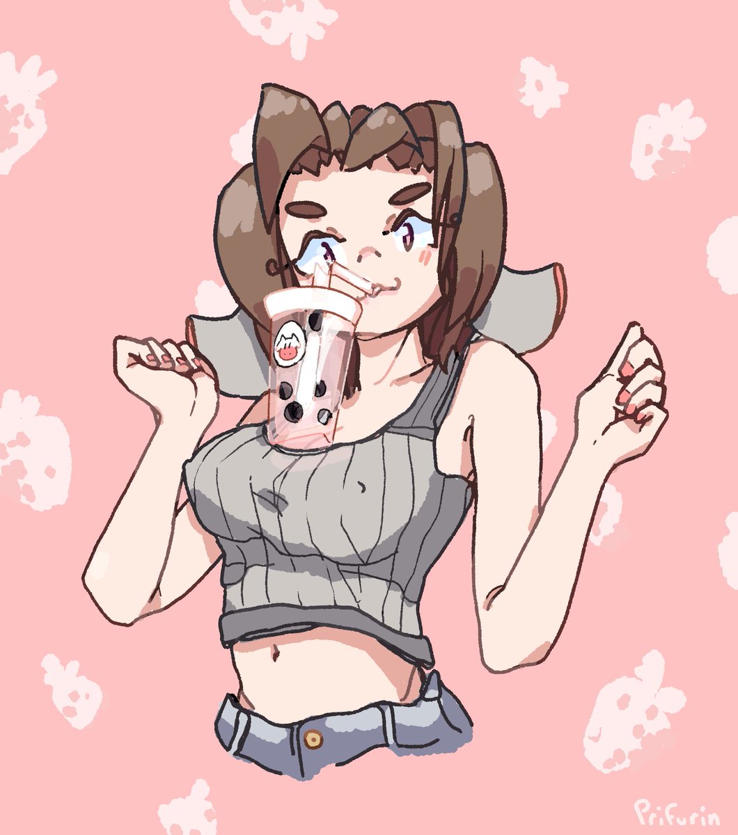 PrifurinC's tweet photo. Bubble tea challenge with my friend's OC, Vladicatra
🧋🐄🍓
#tapiocachallenge #タピオカチャレンジ https://t.co/woYG7xAXQq