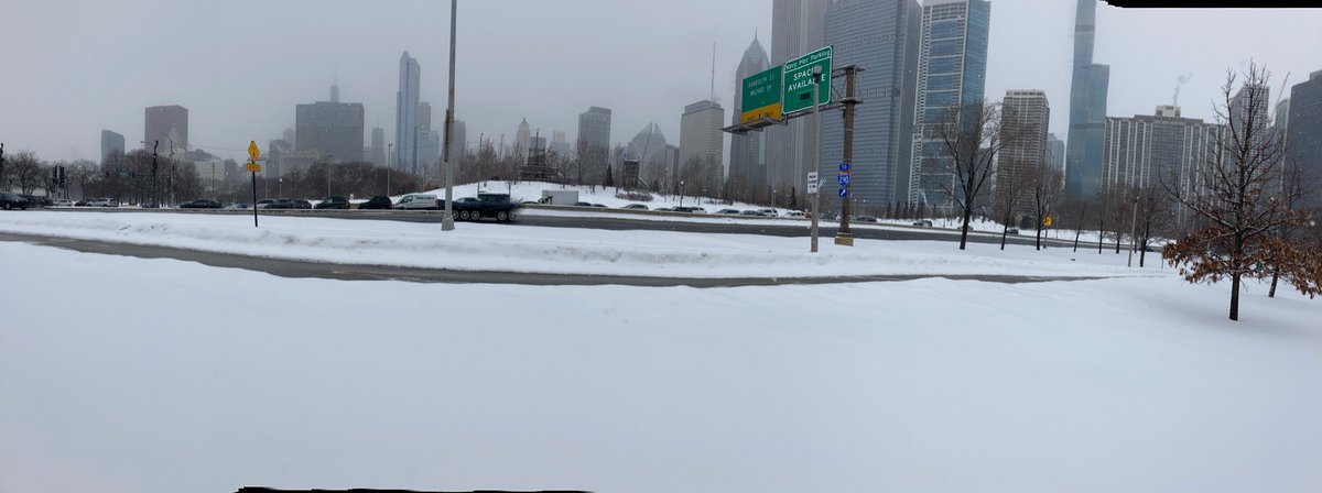 I’m at Monroe Street, so I’m finally, technically about to cross into the South Side. Had to takeoff my skis and walk to cross the river. The bike path is plowed here, pedestrian path is snowy.